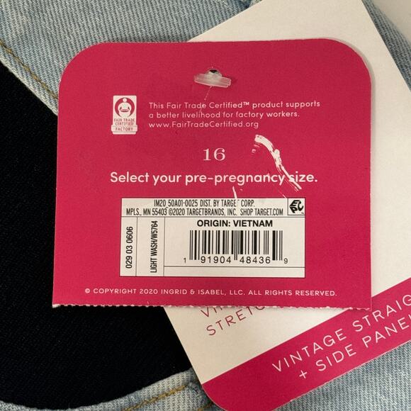 Isabel Maternity‎ by Ingrid & Isabel Women's Size 16 Vintage Straight Crop Jeans - Picture 4 of 10